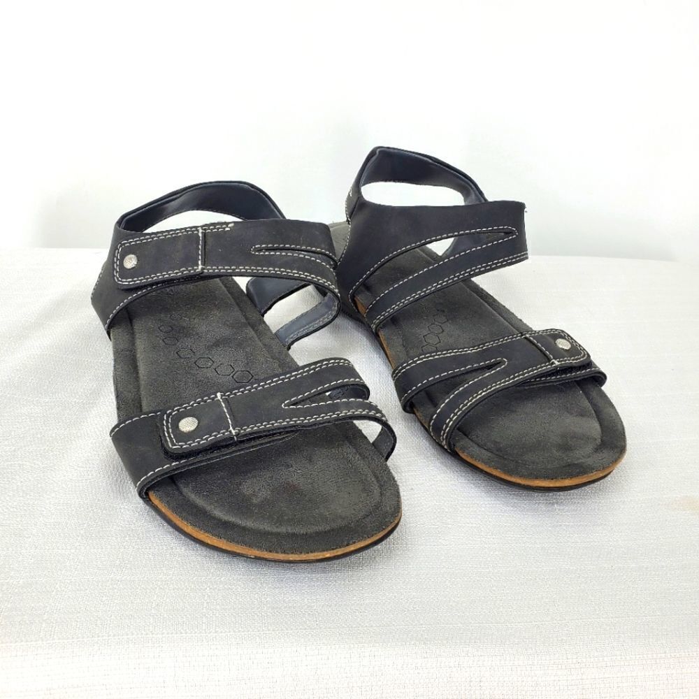KHOMBU Womens Black Solace Sandals  Size 9